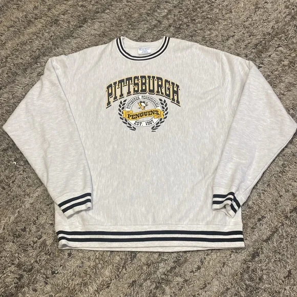 Champion Pittsburgh Penguins Gray Sweatshirt  sz L - Picture 2 of 11